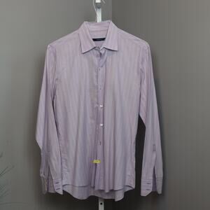 Zachary Prell Lavender Striped Button-Up Dress Shirt Men’s Size M
